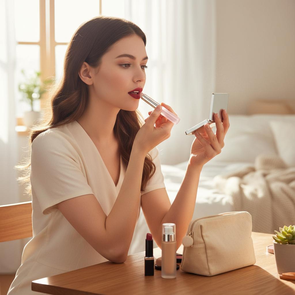 Silicone Lip Brush For Nail Glue Blending Makeup Tool With Ergonomic Handle