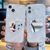 ins wind glue butterfly love mirror is suitable for Apple 11/13 mobile phone case iphone12 transparent fine hole fashion