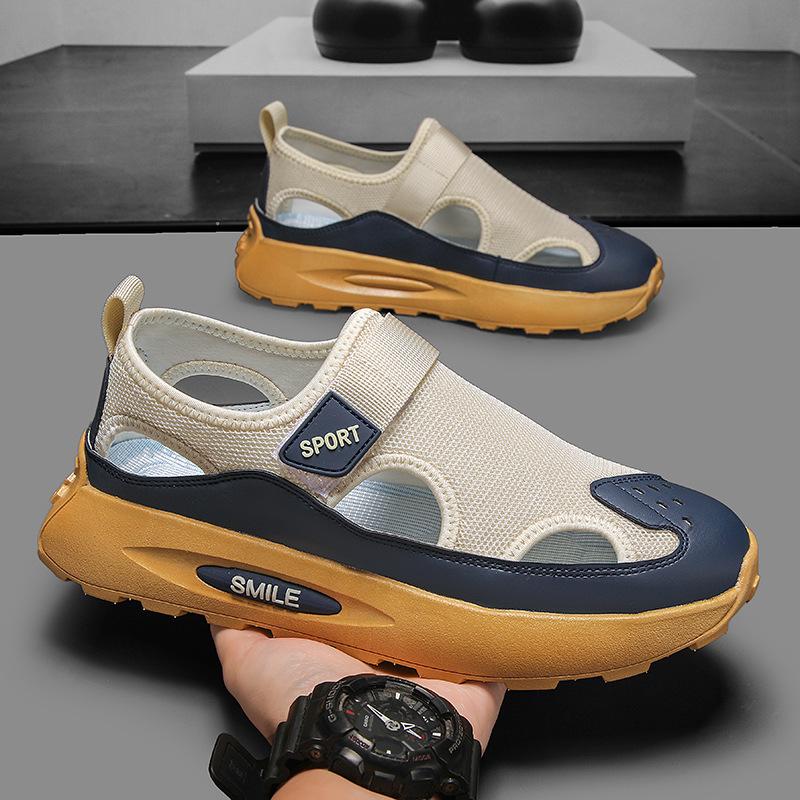 Sandals Men's Summer Outdoor Non-slip Wading Casual Sports Sandals Thick-soled Wear-resistant Driver Driving Hole Beach Shoes