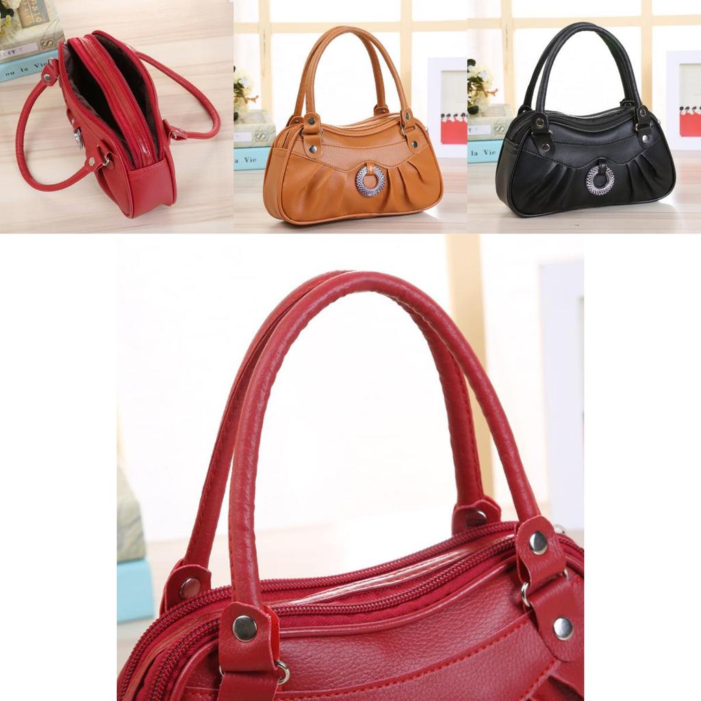 Elegant Pure Color Handbag For Women With Soft Pu Leather And Classic Design