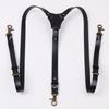 Top Layer Cowhide Men's Suspenders with Anti-Drop Hook Buckle