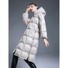 New winter down jacket women's medium and long over-knee thickened loose and thin adjustable A white duck down jacket