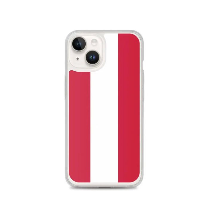 Coque iPhone - Drapeau Autriche - Souple - Multicolore - Compatible iPhone 14 - Vertical