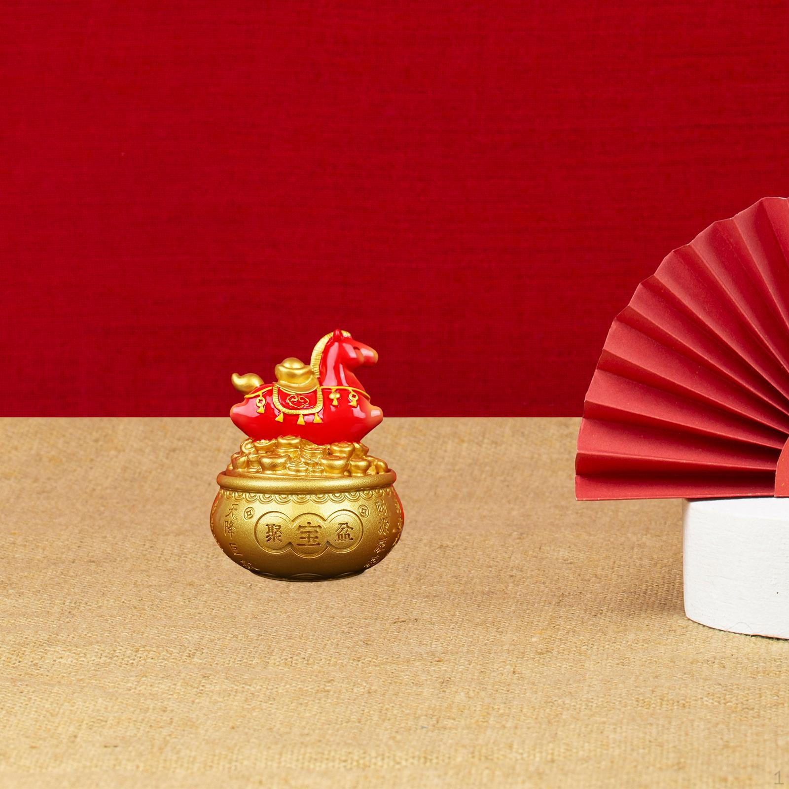 

Handcrafted Horse Figurine, Decorative Sculpture for Table, Bedroom Or Office Red Horse