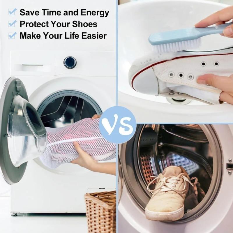 1pcs Grid Washing Shoes Bag Zipper Laundry Shoes Protector Fluffy Friendly Anti-Deformation Shoes Clothes Organizer Laundry