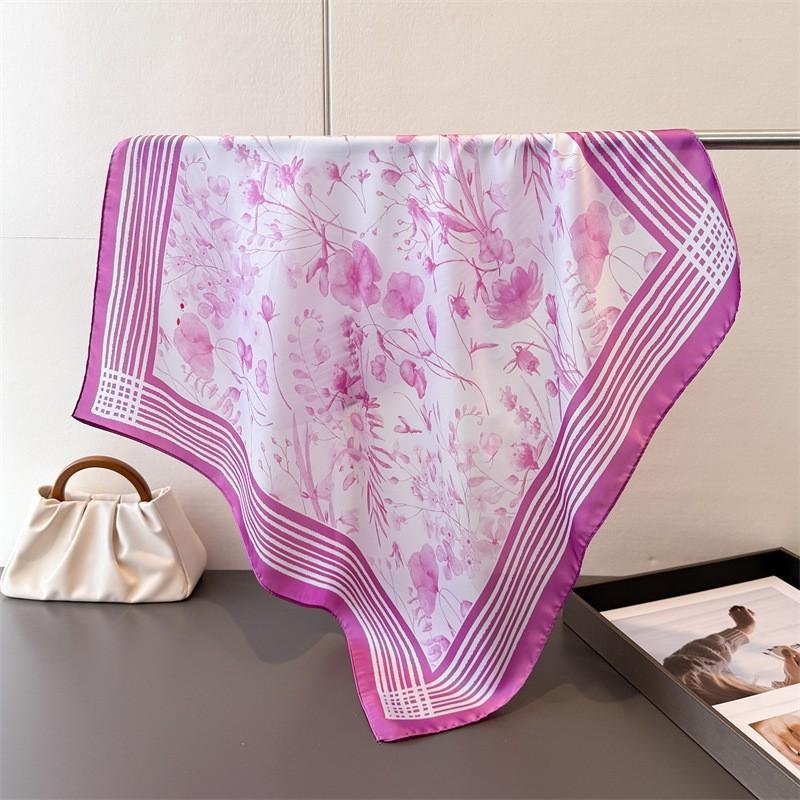 Luxury Scarf Shawl Turban Hijab Print Female Square Headscarf Bandana Neckerchief Headband Windproof Handkerchief Fashion Wraps