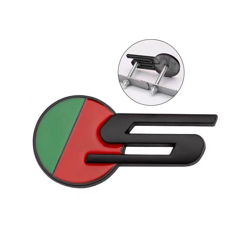 3D Metal S R Logo Car Sticker Front Grille Emblem Side Fender Rear Badge Decals Trunk Emblem for X-TYPE F-TYPE XE XF XJ XJR XFR Accessories