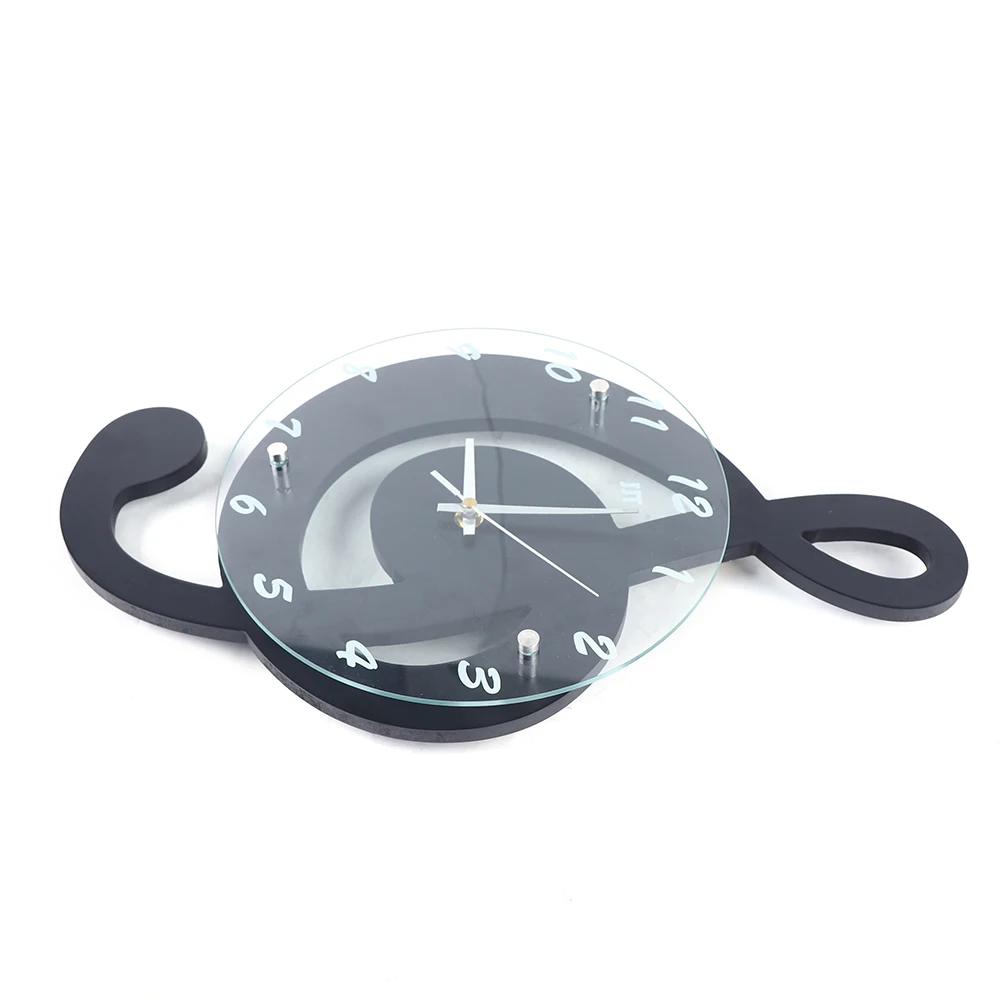 Durable Stylish Musical Note Wall Clock, Silent Non-Ticking, Battery Operated, Modern Black Decor, 9.45In Round, Quartz Movement