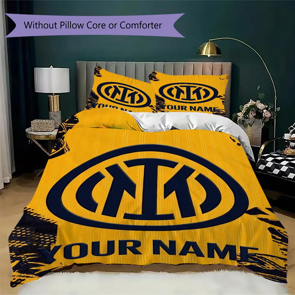 Biancheria da letto Inter Milano con nome personalizzato, Set piumone Copripiumone Federa Regalo di compleanno per la casa(1 * copripiumino + 2 * federa, senza nucleo)_xia