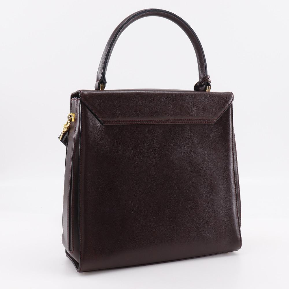 GOLD PFEIL 2WAYShoulder Handbag One Handle Bordeaux Calfskin Women Used