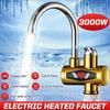 3KW 220V Tankless Electric Water Heater Led Digital Display Bathroom Kitchen Heater Faucet Gold Electric Water Faucet Heater