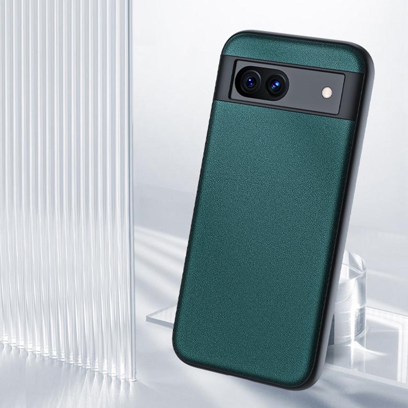 For Google Pixel 8a Case Ultra-Thin PU Leather Coated PC Phone Back Cover