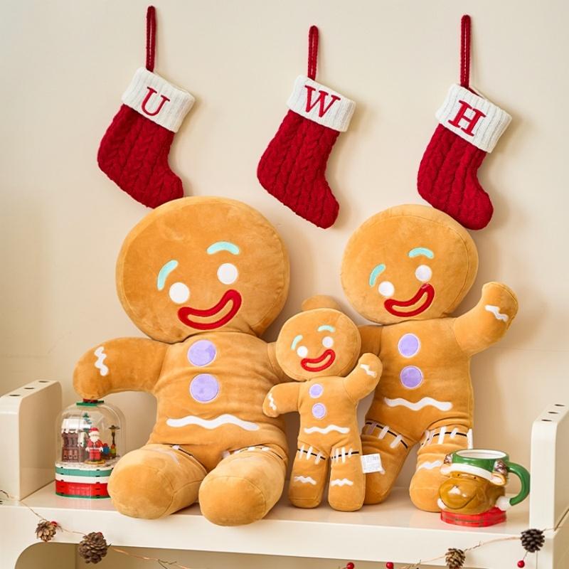 Gingerbread Man Plush Toys Biscuit Plushies Cookies Man Stuffed Doll Soft Sofa Cushion Dessert Pillow Christine Decor Xmas Gift