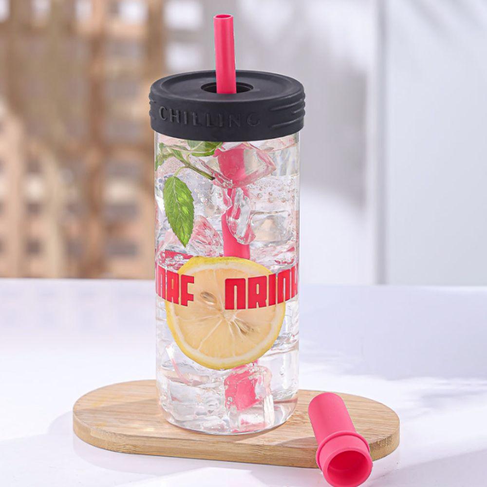 Large Capacity Tea Separation Straw Cup Glass Student Water Cup Tea Separating Bottle Gift