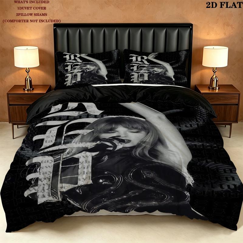 Taylor Swift Bedding Quilt Set Quilt Cover Pillowcase Home Decoration Birthday Gift (1 * duvet cover + 2 * pillowcase, without core)