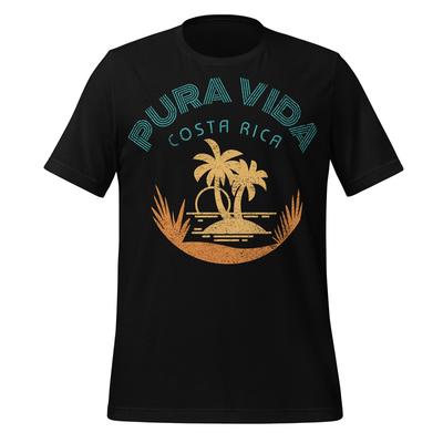 Pura Vida Costa Rica Palmbomen Shirt Tropische Zonsondergang Unisex Strand Grafisch T-shirt