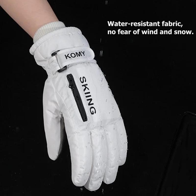 Winter Skiing Cycling Gloves Women Thick Windproof Waterproof Plush Full Finger Gloves Touch Screen Outdoor Motorcycle Riding