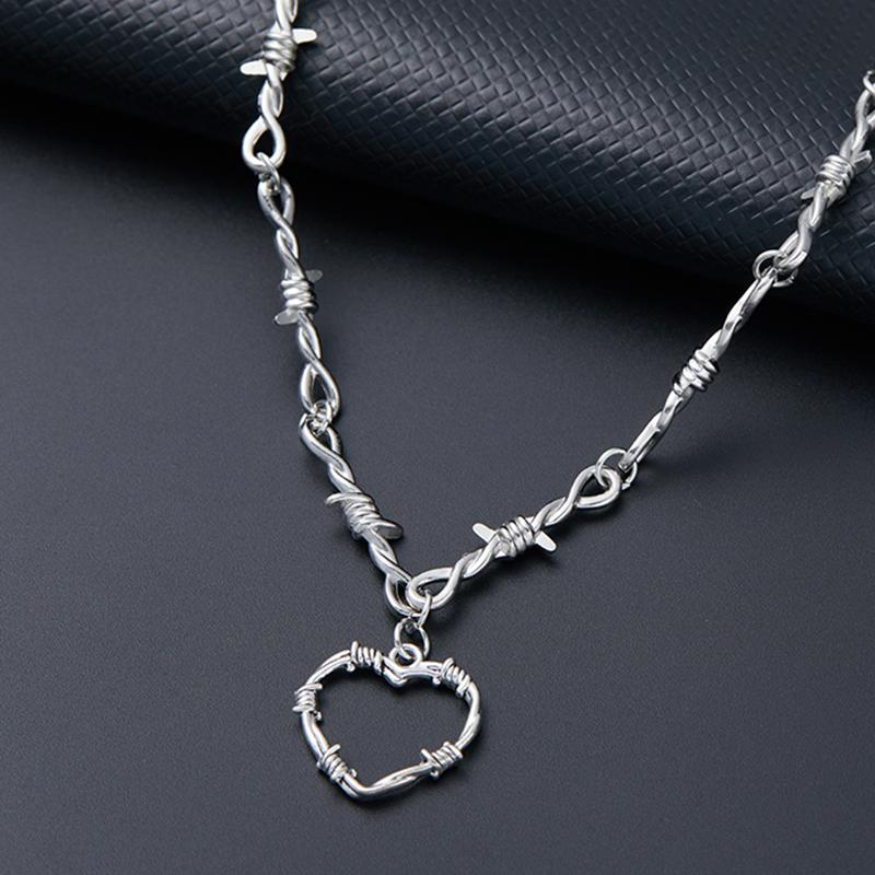 Xiaomi Small Wire Brambles Iron Heart Choker Necklace for Women Hip-hop Gothic Punk Style Barbed Wire Little Thorns Chain Choker Gifts