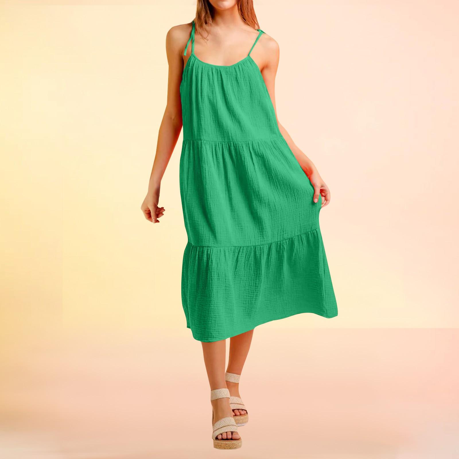 

Жіночі модні однотонні повсякденні сукні без рукавів із цукерками в стилі печворк XL зелений