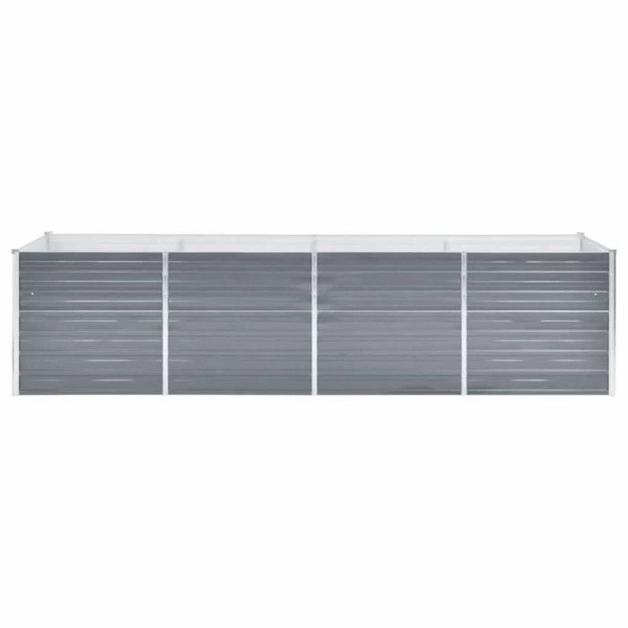 VidaXL Lit surélevé de jardin Acier galvanisé 320x80x77 cm Gris