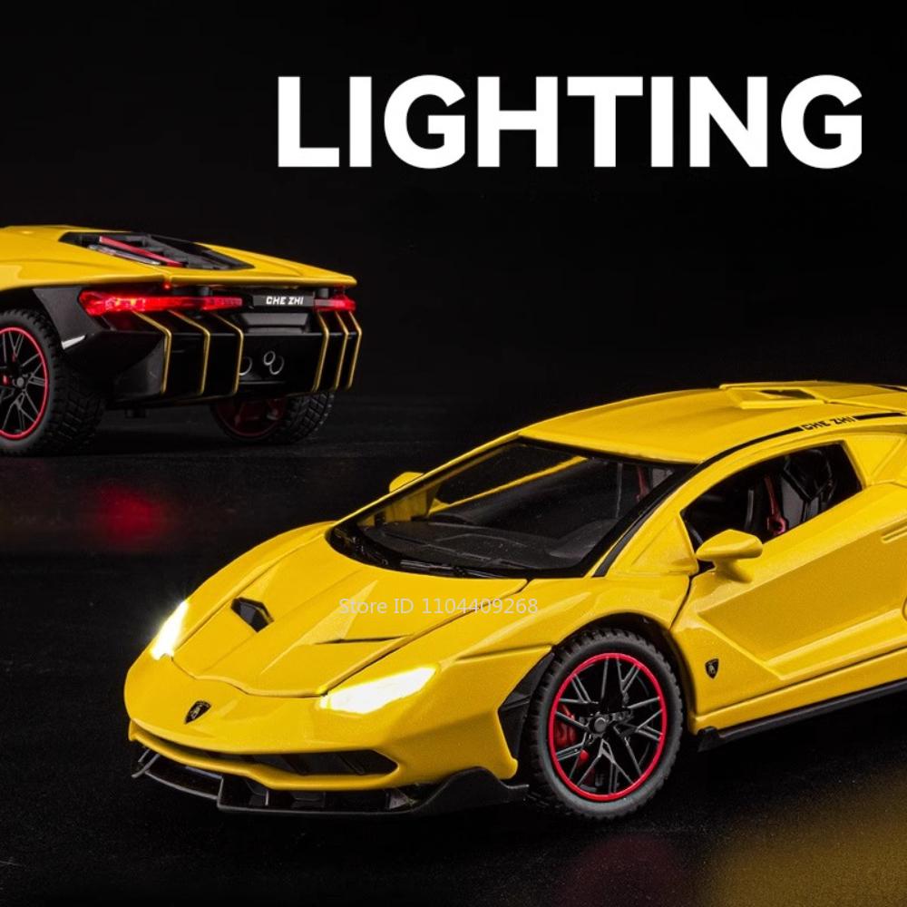 1:24 Scale Lambor LP770 Revuelto Sports Car Model Toy Alloy Diecast Sound Light Supercar Vehicles Models Boys Birthday Gifts