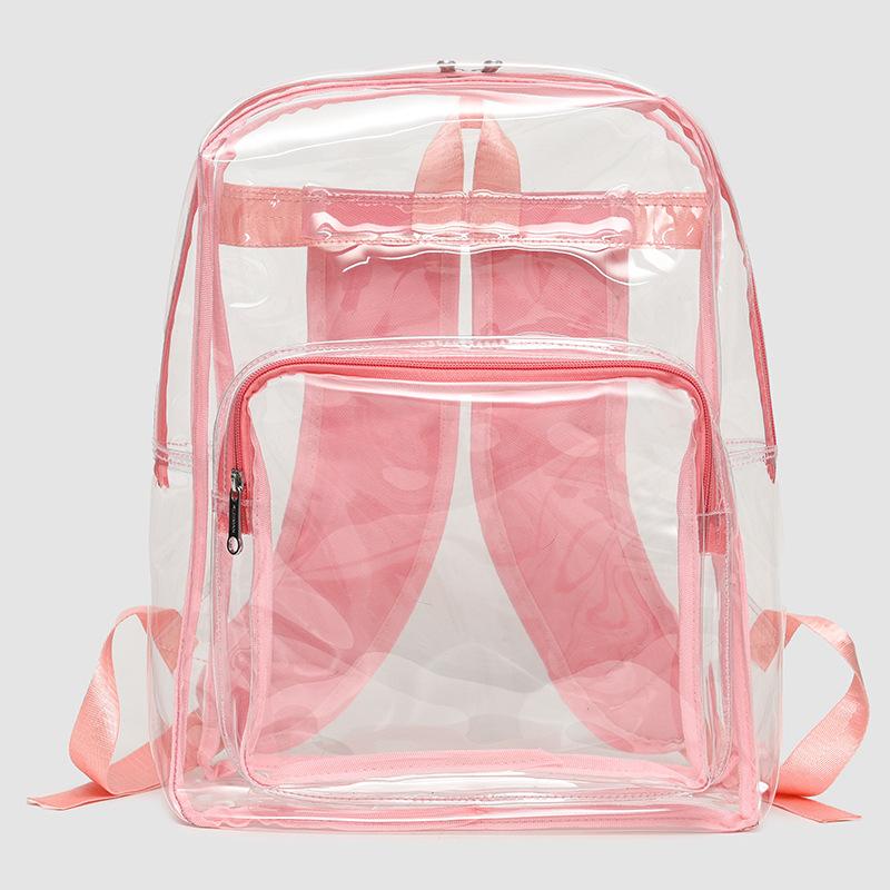 Schoolbag Transparent Backpack Women's 1011 New Waterproof Travel Backpack PVC Large Capacity Storage Junior High School Student Schoolbag