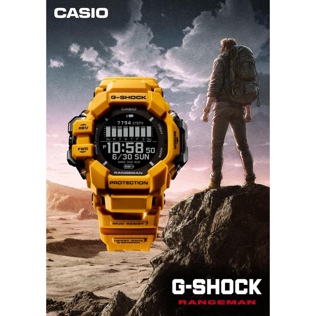 Casio Men's G-SHOCK RANGEMAN Watch - GPS, Heart Rate Monitor, Bluetooth, Biomass Plastic, Black, Japan Model GPR-H1000-1JR