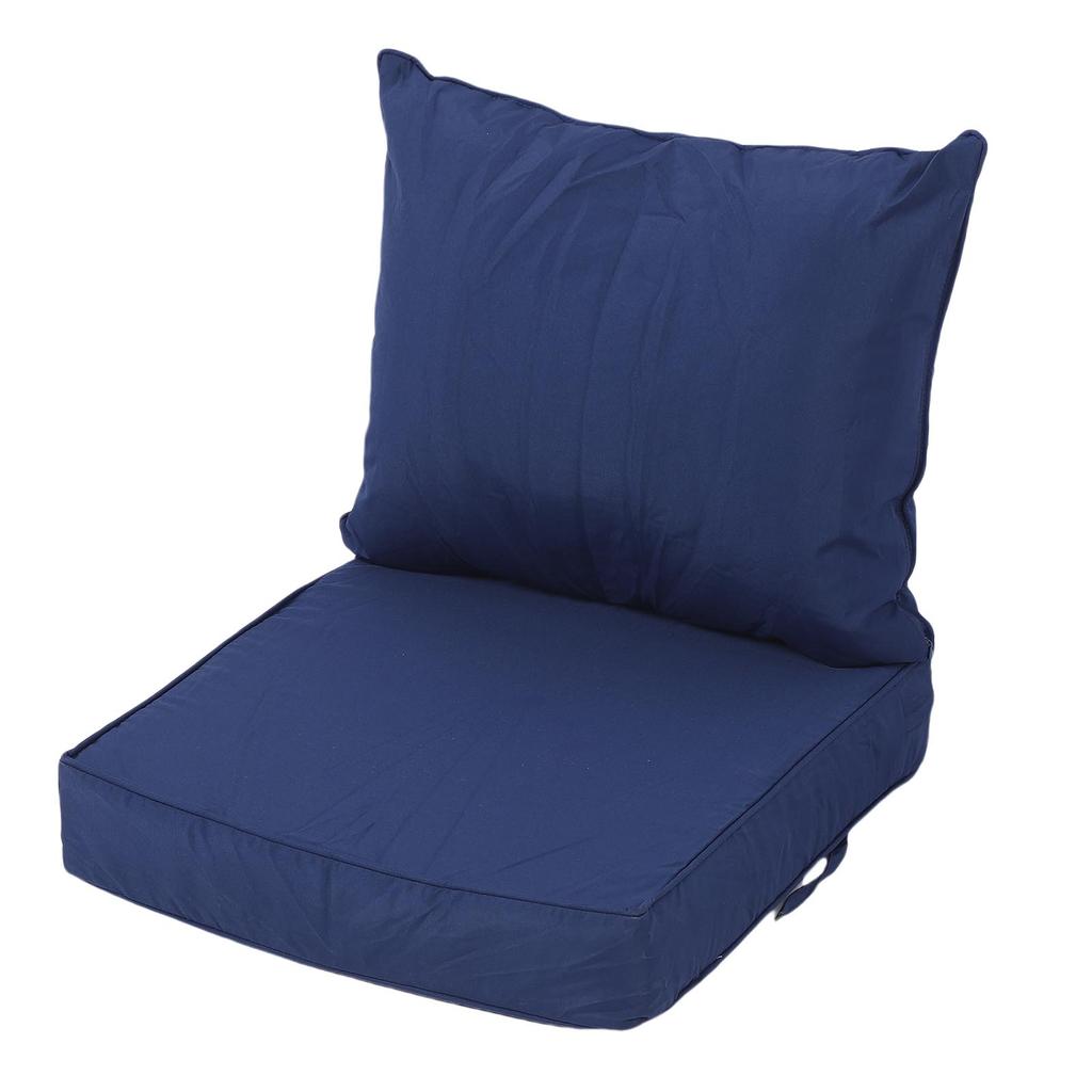 Outdoor Chair Cushion Set Polyester Water Proof Thickened PP Cotton Integrated Seating Cushion and Back Pillow Set for Garden Patio Beach