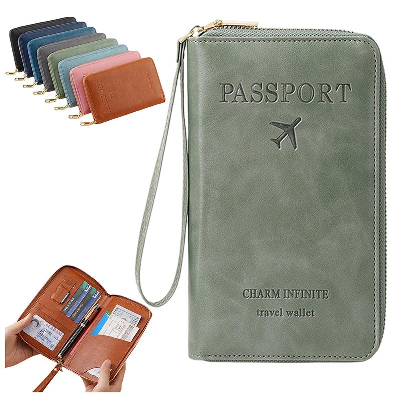 Multi-Functional Rfid Passport Wallet Rfid Passport Holder For Wallet Essential Travel Anti-Theft Wallet Storage Case Anti-Theft