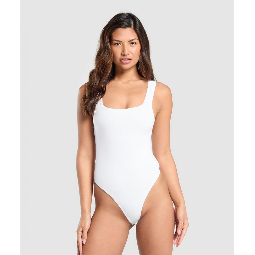 

Хлопковое боди GYMSHARK Белый B6A7U WB57 XS