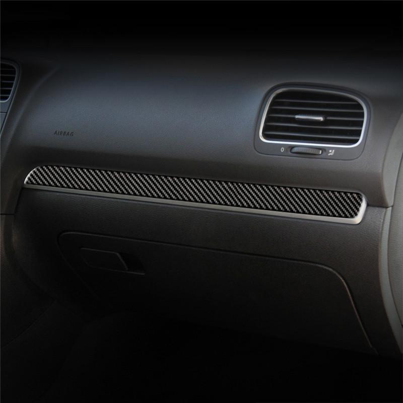 Fits for VW Golf 6 2008-2012 Gti R MK6 Scirocco 2009-2016 Car Accessories Carbon Fiber Center Console Trim Strip Car Sticker 3D