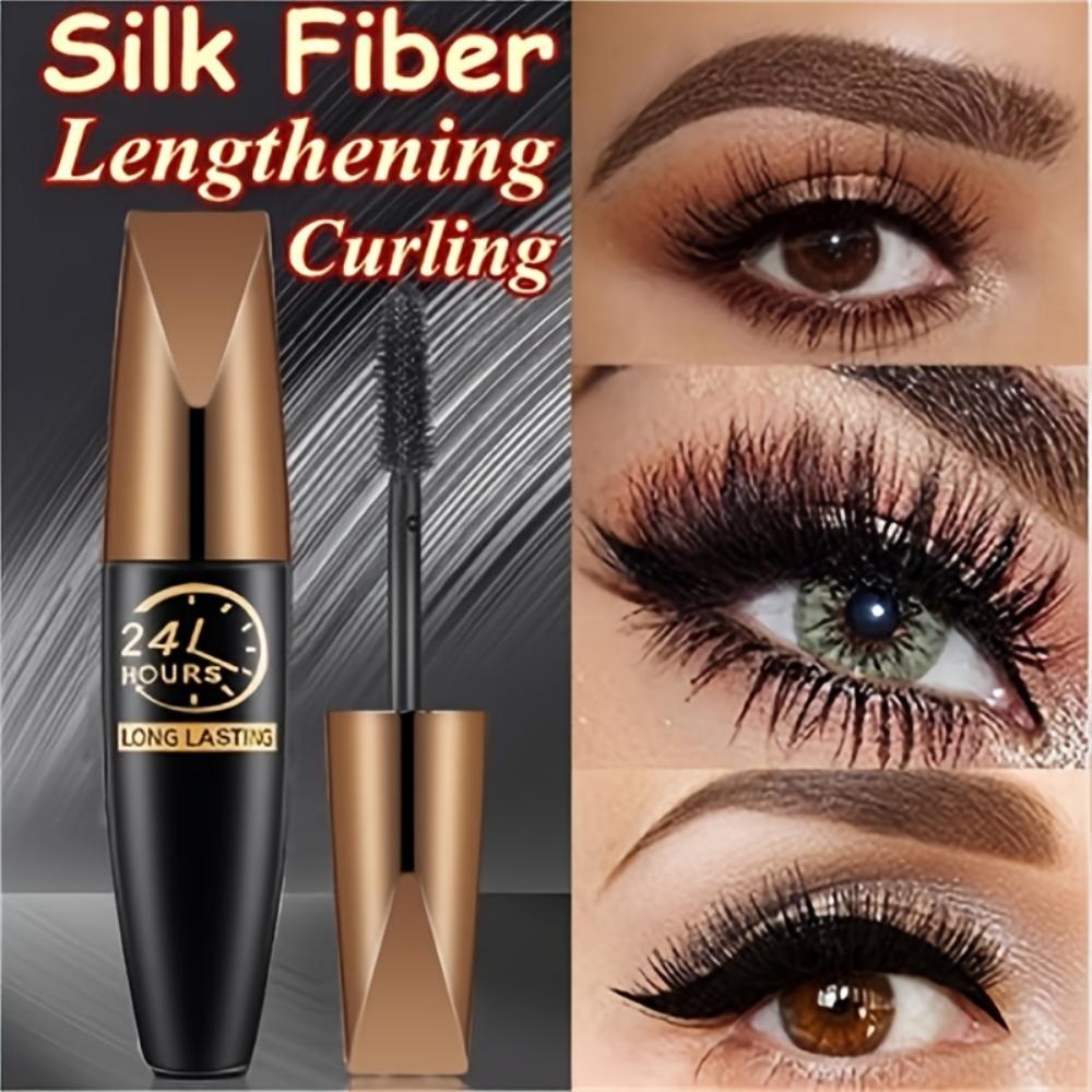 24-Hour L Lasting Waterproof 8D Fiber Mascara - Black, Thick, Curled Eyelash Extension Cosmetics Wear all day