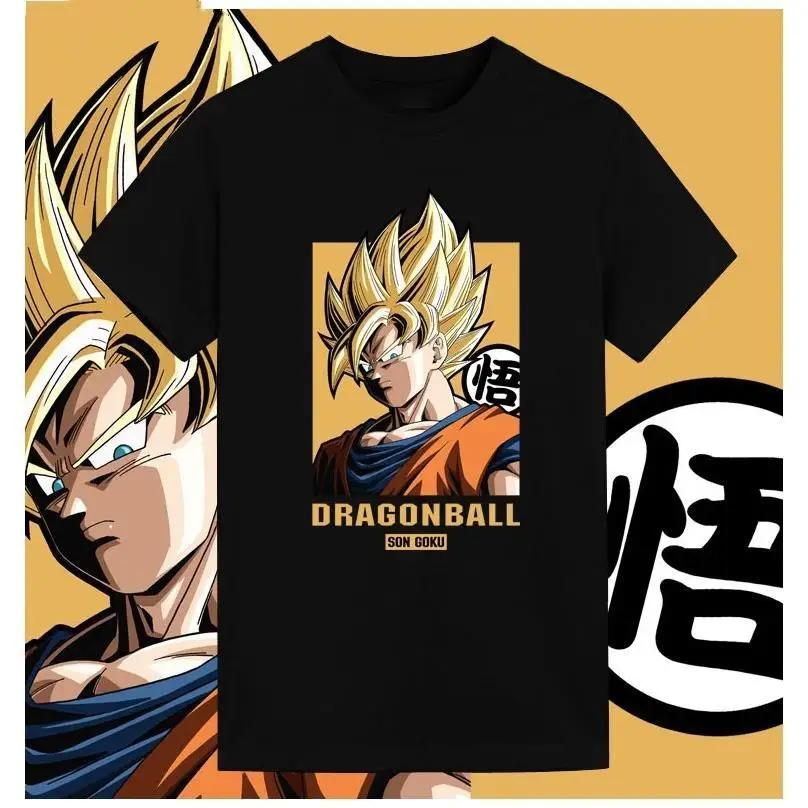 Dragon Ball 2025 New Hot Y2K Pure Cotton Tshirt Mens Kingsize Randomly Give Dragon Ball Badges
