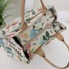 Aesthetic Floral Print Lunch Bag Insulated Large Capacity Lunch Bag Thermal Cooler Handbag for School Work Travel Picnic Gift