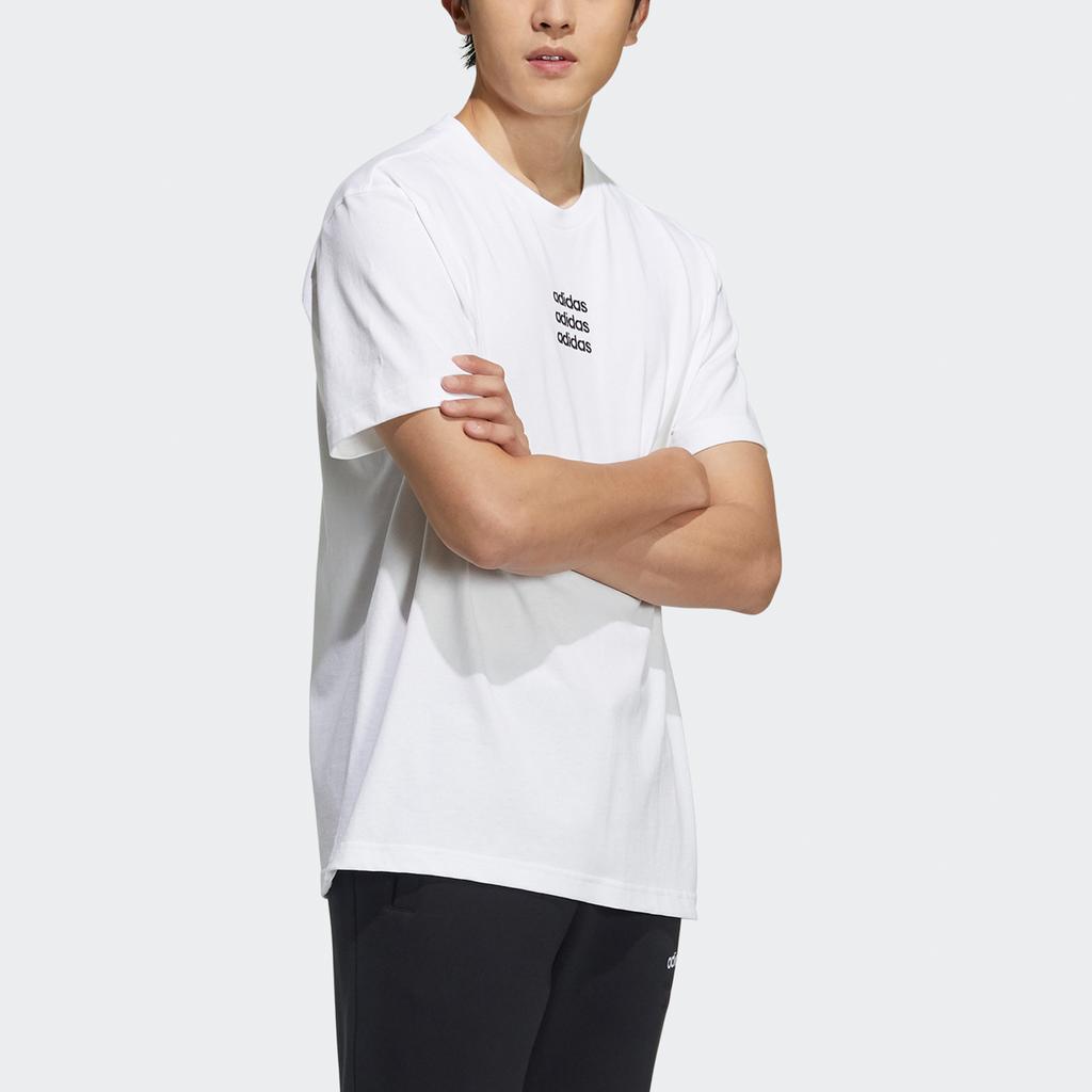 Adidas Neo T Shirts Men's White Crew Neck Moderate Straight Fit GP4889