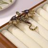 Retro Oil Dripping Flying Dragon Brooch Rhinestone Inlaid Enamel Brooches Pin