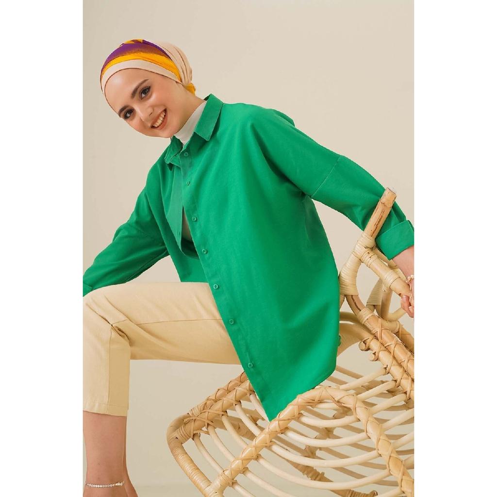 103901 Übergroßes Basic Hijab-Shirt - Creme