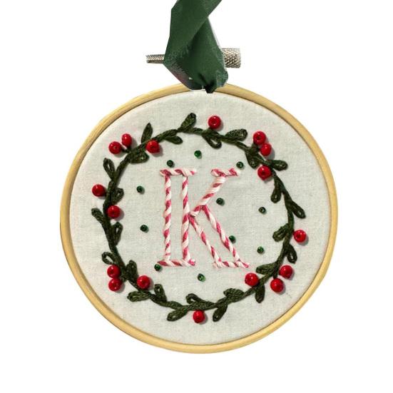 Yousheng DIY Embroidered Christmas Ornament Embroidered Initial Crafting Kit Mini Christmas Embroidery Kit for Beginners Xmas Tree Decor