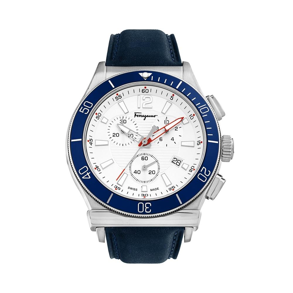 

Salvatore Ferragamo Ferragamo Мужские 44 мм белые кварцевые часы синие
