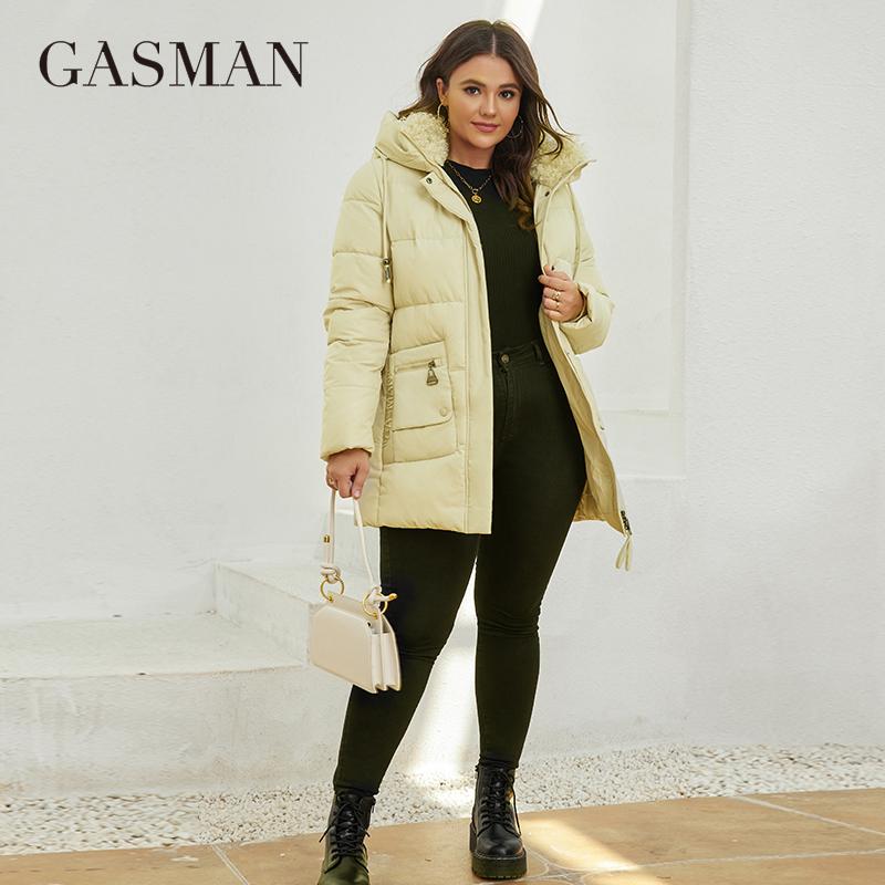 Gasman 2022 Fashion Down Jacket Women's Plus Size Short Casual Hooded Pocket Parkas Women Female Coat Outwear GM-82211