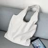 Retro Polka Dot Canvas Tote Bag - Versatile, Large Capacity Shoulder Bag for Women and College Students