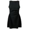 Sancai Women's Sleeveless Round Neck A-Line Mini Black Dress