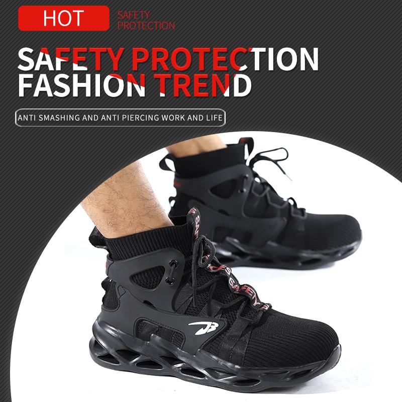 Safety Shoes Men Steel Toe Safety Boots High Top Working Sneakers Women Anti-smash Anti-stab Work Shoes Puncture Proof Construction Man Safety Boots