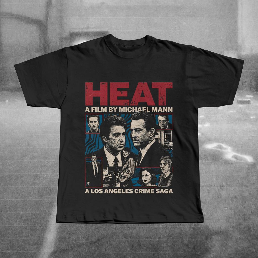 Heat 1995 Movie T-Shirt Men Women Retro Pacino & De Niro Crime Film Graphic Cotton Short Sleeve