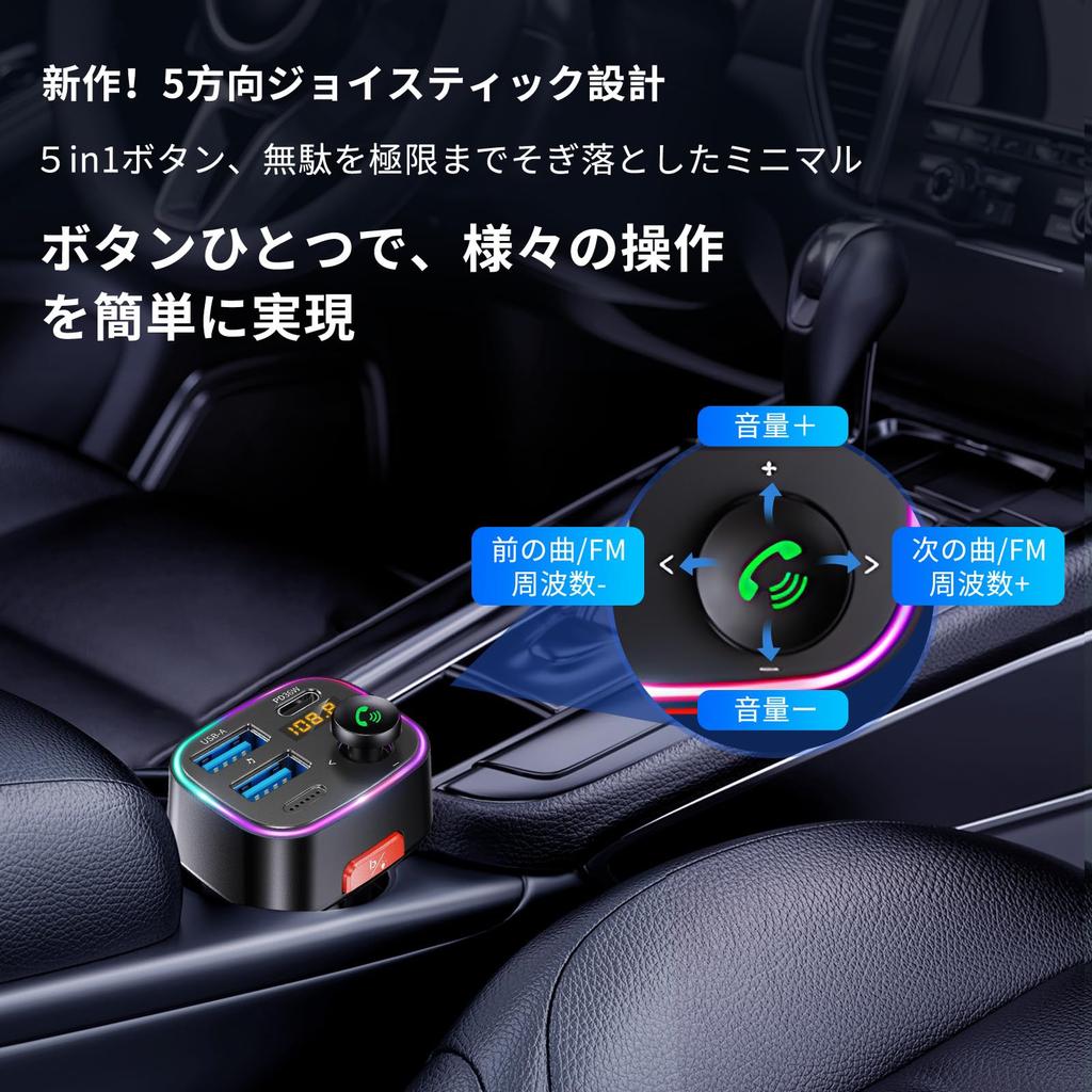 FM Transmitter [New Bluetooth 5.4] HUNDRUP Car FM Transmitter PD