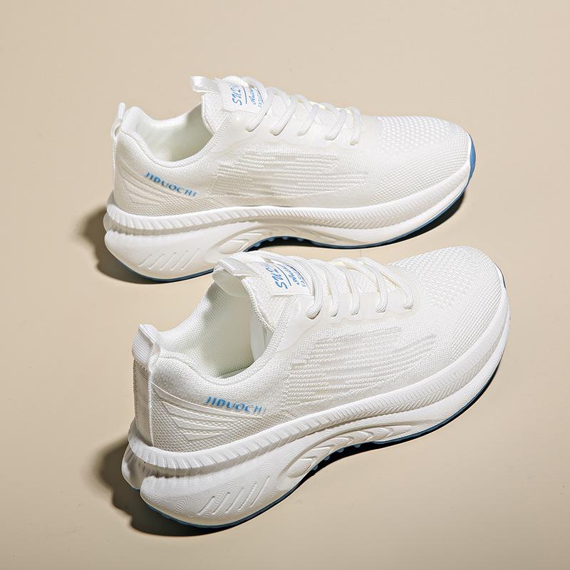 

Летающая обувь весна новая спортивная обувь женская сетчатая дышащая студенческая повседневная обувь плоская для бега 35 белый