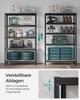 SONGMICS 5-Tier Shelving Unit, Steel Shelving Unit for Storage, Tool-Free Assembly, for Garage, Shed, Load Capacity 875 kg, 60 x 120 x 200 cm, Black