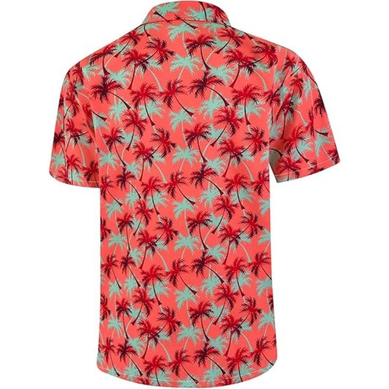 Men's Short Sleeved Hawaiian Shirt Quick Drying Loose Fit Floral Print Tropical Cruise Beach Button Graffiti Aloha