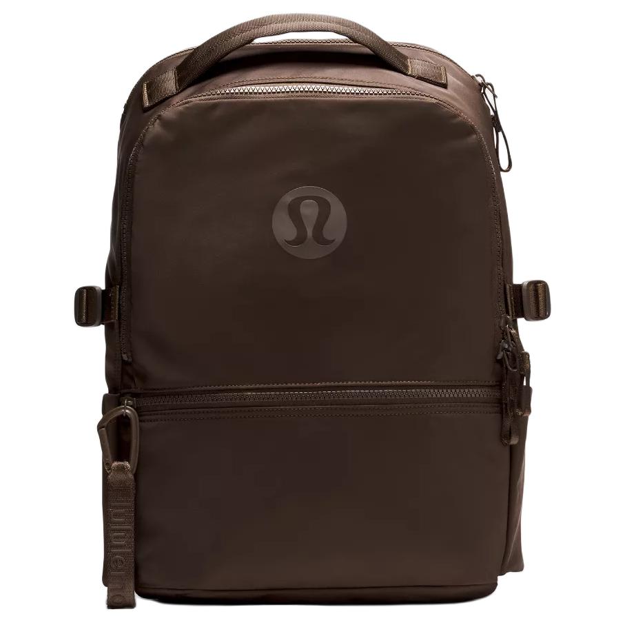 Lululemon New Crew 22L Brand Logo Zipper Closure Nylon Backpack Unisex Backpack Walnut-Crunch LU9CLES-072761 Walnut Crisp