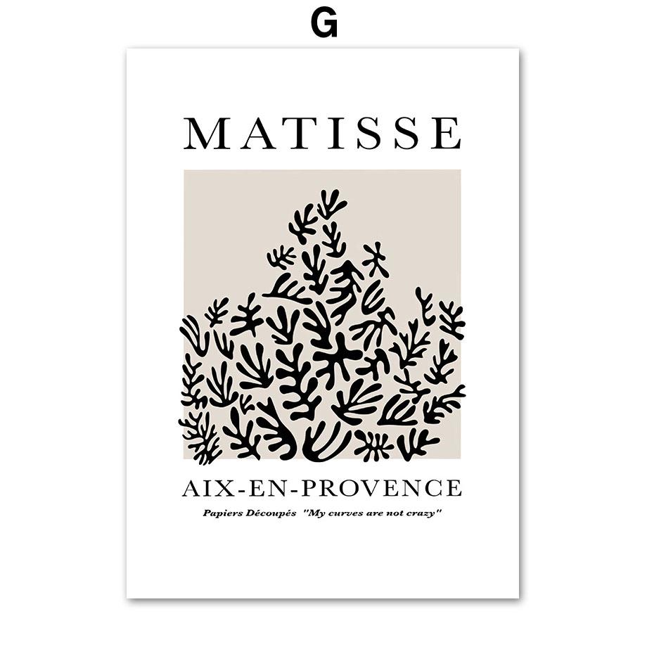 Boho Matisse Poster Beige Black Abstract Line Art Canvas Paintings Wall Print Pictures Bedroom Living Room Interior Home Decor